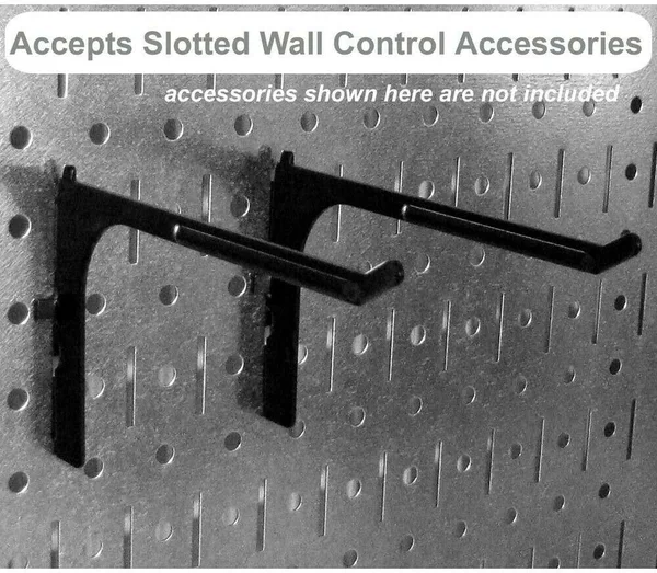 Wall Control 4 Feet Metal Pegboard Standard Tool Storage Kit - Green Toolboard (White)