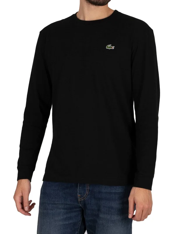 Lacoste Sport Long Sleeved T Shirt Black