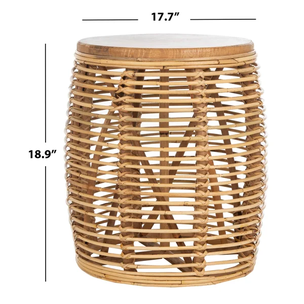 Safavieh Maui Natural Rattan Drum Stool Table