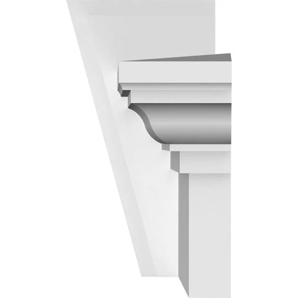 Ekena Millwork CRH06X32KA 32x22 Bottom Width x 35 1/2x22 Top Width x 6x22H x 1x22P Traditional Crosshead w/ Deco Keystone