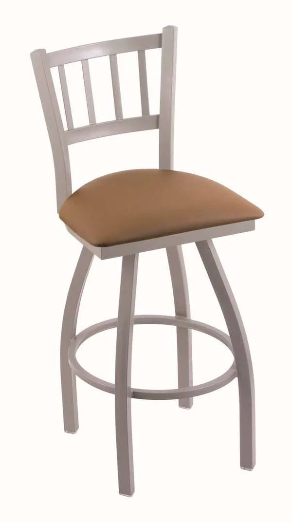 Holland Bar Stool 810 Contessa 36x22 Bar Stool with Anodized Nickel Finish, Allante Beechwood SEAT, and 360 Swivel