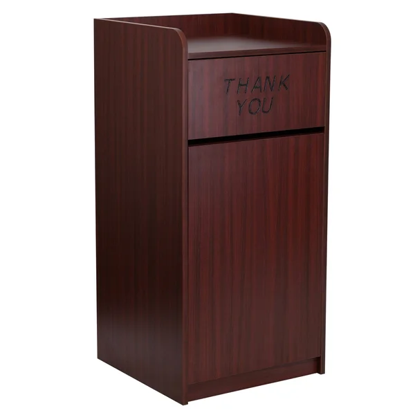 Flash Furniture Mahogany Wood Tray Top Receptacle