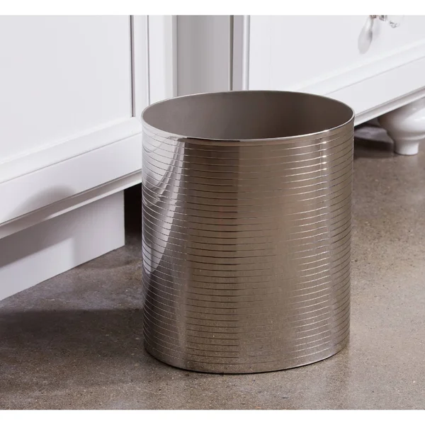 Roselli Trading Company Intercontinental Wastebasket - Silver