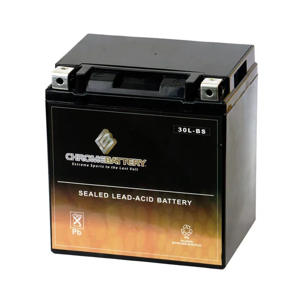 Chrome Battery Ytx30l-bs High Performance - Maintenance Free - Sealed AGM Motorcycle Battery