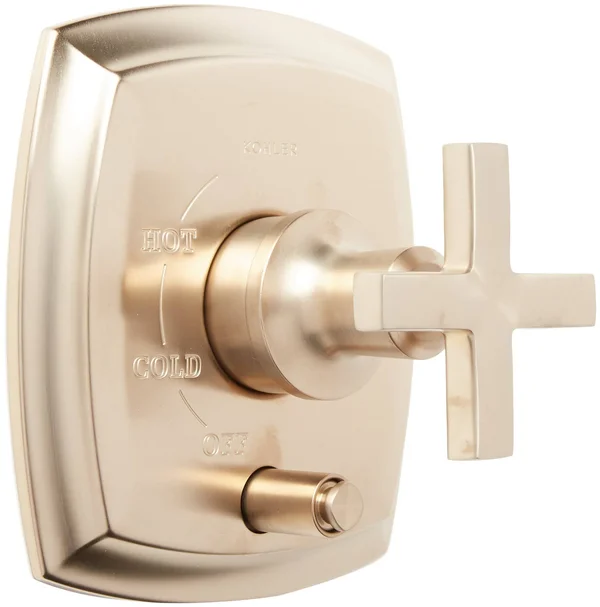 Kohler K-T98759-3-BV Margaux Rite-Temp Pressure-Balancing Trim with Push-Button Diverter and Cross Handles - Valve Not Included V