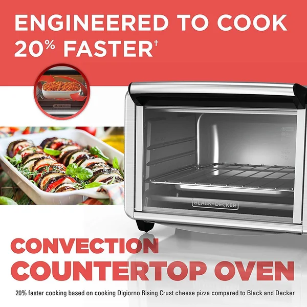 Black+decker TO3230SBD 6-Slice Convection Countertop Toaster Oven - Includes Bake