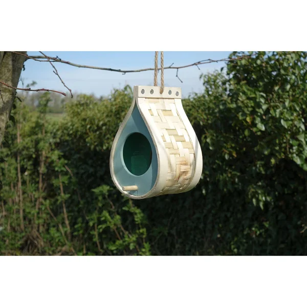 9x22 Brown and Aqua Blue Multi-Purpose Dewdrop Hanging Wild Bird Feeder