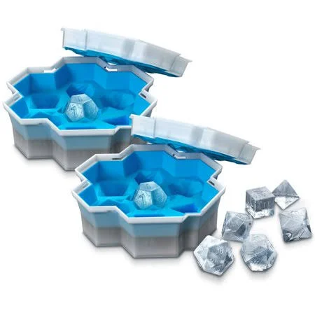 Yawots Ice Mold Tray Silicone Ice Tray Dice-Shaped Cake Ice Cream Maker Kitchen Tool - Blue