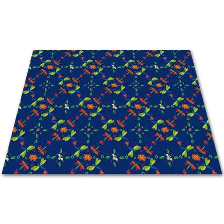 Kid Carpet Dragonflies Play Area Rug; 6& x 9&, Blue