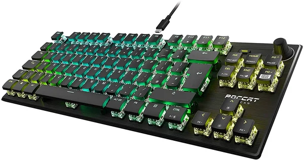 Roccat Vulcan TKL Pro - Compact Optical RGB Gaming Keyboard, Aimo LED Per-Key Lighting, Titan Switch Optical, Durable Design (Al