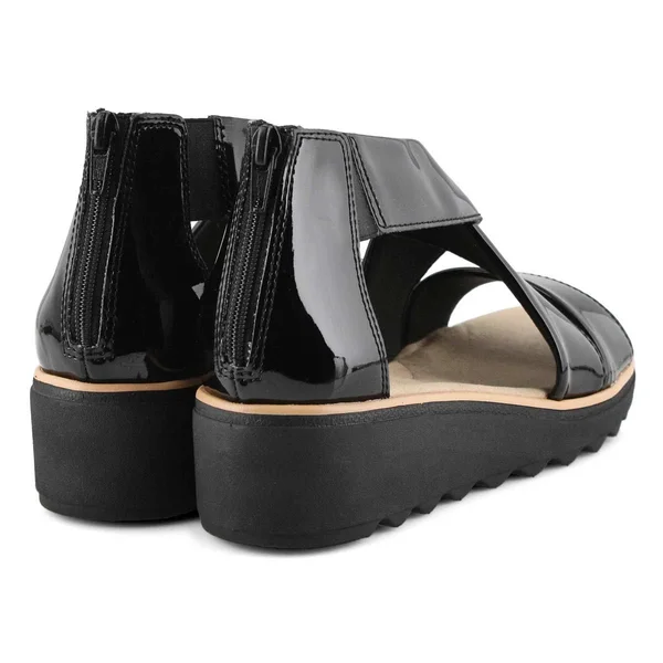 Clarks Women's Jillian Rise Wedge Sandal - Size: 8, Black