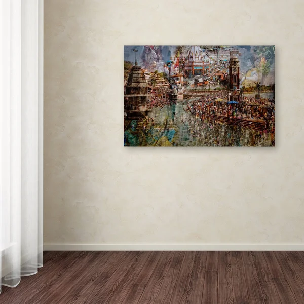 Trademark Fine Art 1X02648-C3047Gg Ralf Kayser 'Holy India' Canvas Art