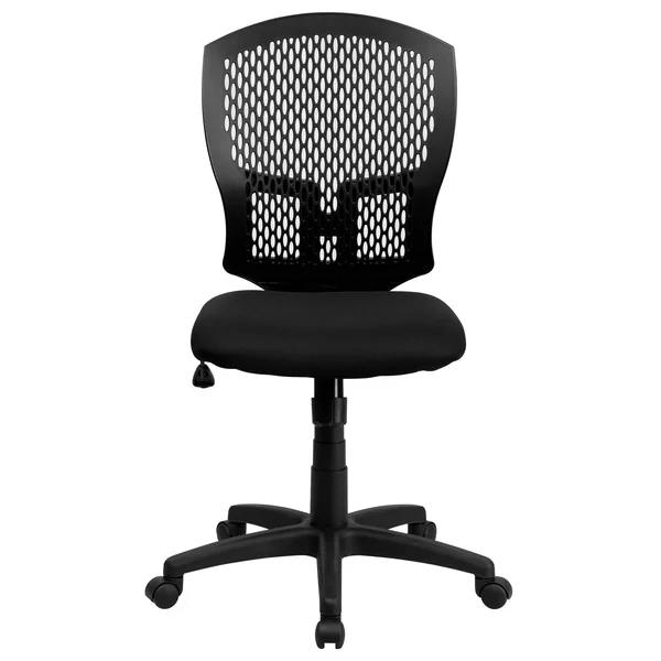Lancaster Home Mid-Back Designer Back Swivel Adjustable Height Task Office Chair w/ Fabric SEAT, Size: Black