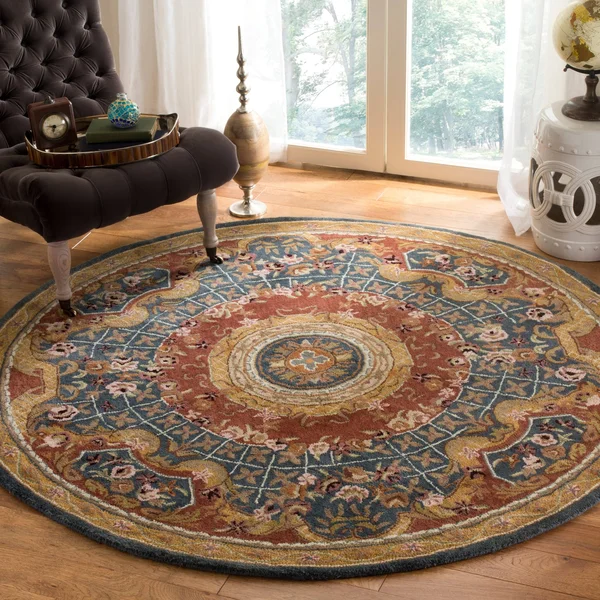 Safavieh Classic CL304B Burgundy - Black Rug 6& x 6& Round