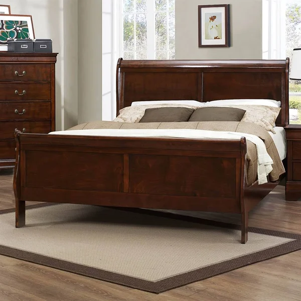 Homelegance Mayville Sleigh Bed in Brown Cherry - California King