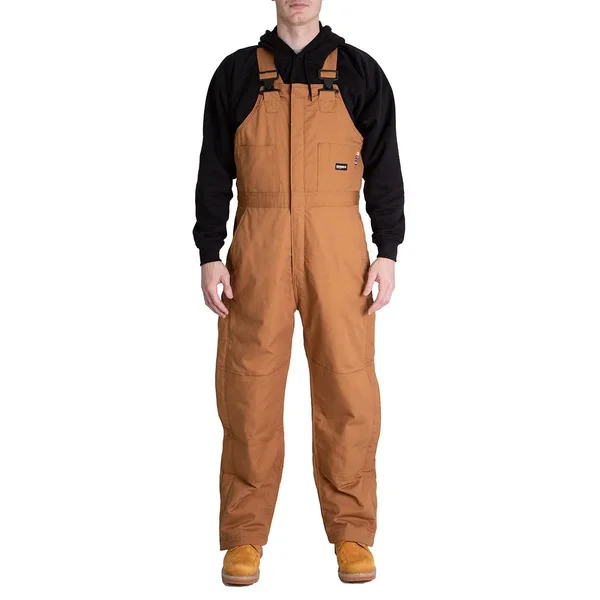 Berne Apparel FRB05BDR440 FR Deluxe Bib Brown Duck - Large