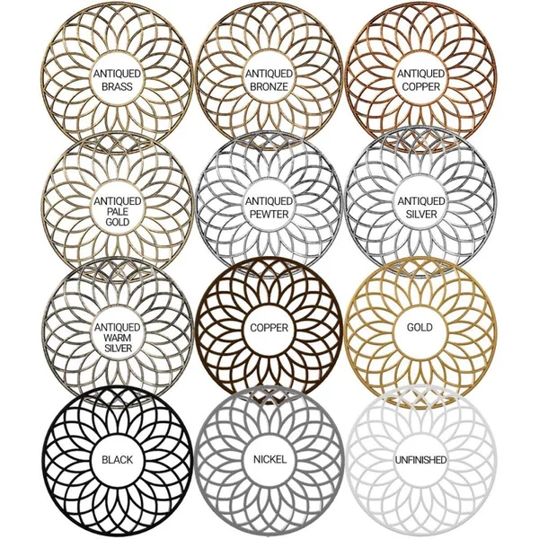 Ekena Millwork CMPP22COASV 22x22OD x 7 1/2x22ID x 3/4x22P Cohen Architectural Grade PVC Pierced Ceiling Medallion, Antiqued Silv