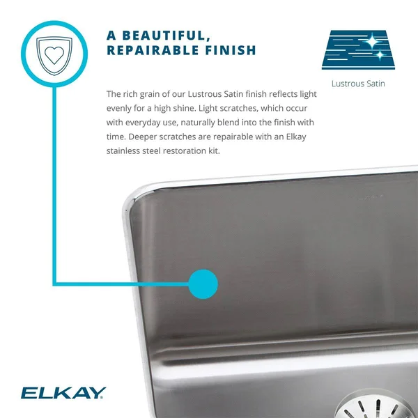 Elkay ELUHFS2816 Lustertone 33 in. x 20-1/2 in. Single Bowl Farmhouse Sink (Stainless Steel)