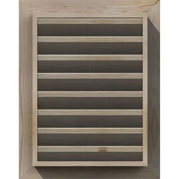 Ekena Millwork GVWVE30X1400SFPPI 30x22W x 14x22H Vertical Gable Vent (35x22W x 19x22H Frame Size): Primed, Functional, Smooth Pi