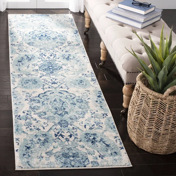 Safavieh Madison MAD600E 5&1x22 x 7&6x22 Cream - Turquoise Area Rug