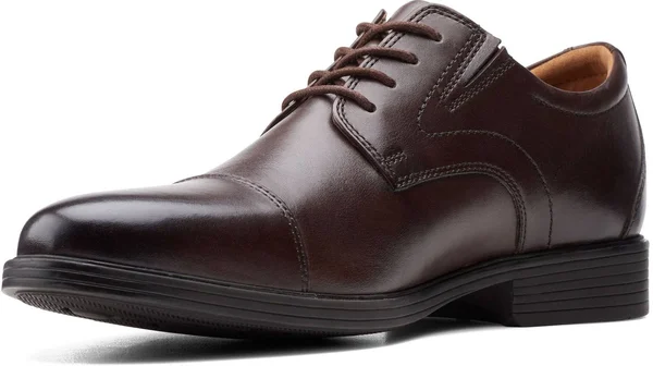 Clarks Whiddon Cap Men's Shoes Dark Brown Leather : 14 D - Medium