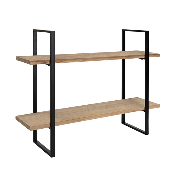 Kate and Laurel Leigh 30 in. x 24 in. x 8 in. Natural Decorative Wall Shelf