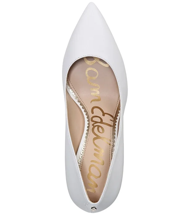 Sam Edelman Hazel Pointed Toe Pump, Bright White Leather, 9