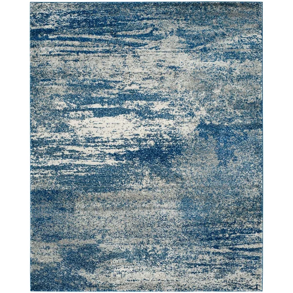 Safavieh Evoke Erika Modern Abstract Distressed Rug - 2&2x22 x 9& Runner - Navy/Orange