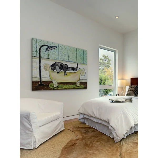 Marmont Hill Dog Bath by Tori Campisi Painting Print on Canvas
