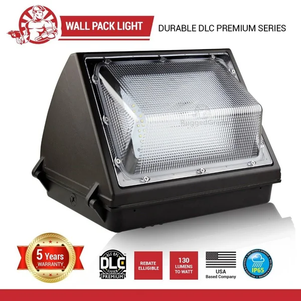 60 Watt LED Wall Pack Light - 8 - 700 Lumens - 5000K Bright White - High Efficiency 140 Lumen to Watt- DLC Premium Listed - Dorado