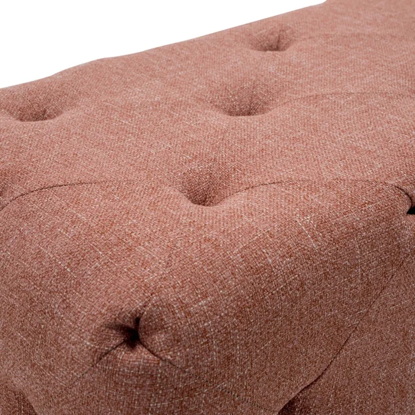 WOVENBYRD 32x22 Rectangle Pintucked Ottoman - Pink