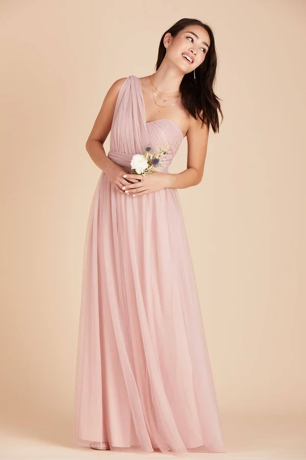 Birdy Grey Christina Convertible Tulle Bridesmaid Dress in Dusty Rose Xs - Dusty Rose