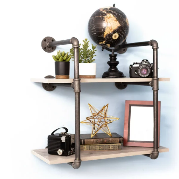 2 -Tier Wall Mounted Shelf by Pipe Decor