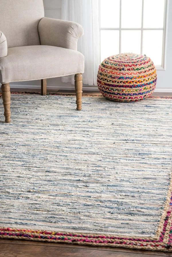 nuLOOM Braided Darline Light Blue 6& x 9& Area Rug