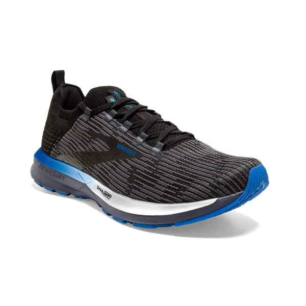 Brooks Men's Ricochet 2 Running Shoes, Black/Grey/Blue