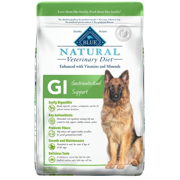 Blue Buffalo Natural Veterinary Diet Gi Gastrointestinal Support Dry Dog Food, 22 lbs.