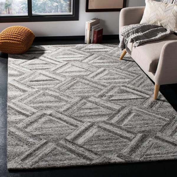 Safavieh Abstract 607 Area Rug, Grey, Black, 6& x 6& Round