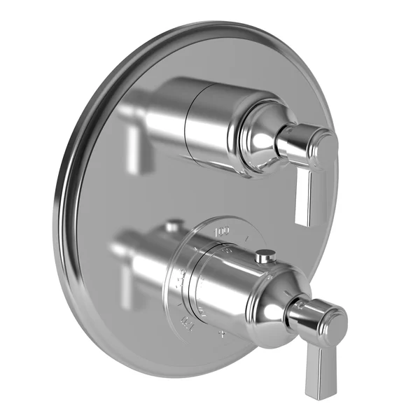 Newport Brass 3-913TR Flat Black Astor 1/2x22 Round Thermostatic Trim Plate with Handle