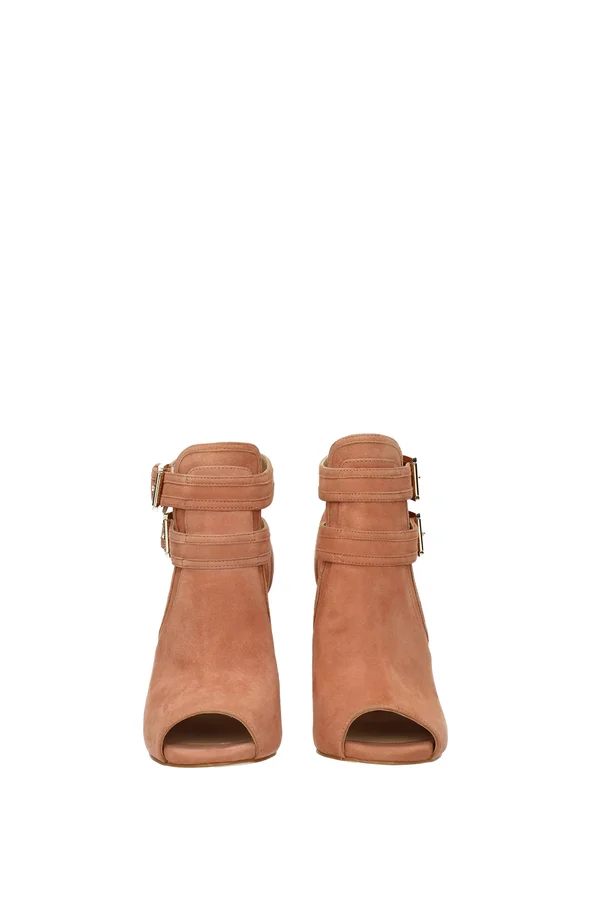 Michael Michael Kors Blaze Open Toe Bootie Terra Kid Suede 7 M