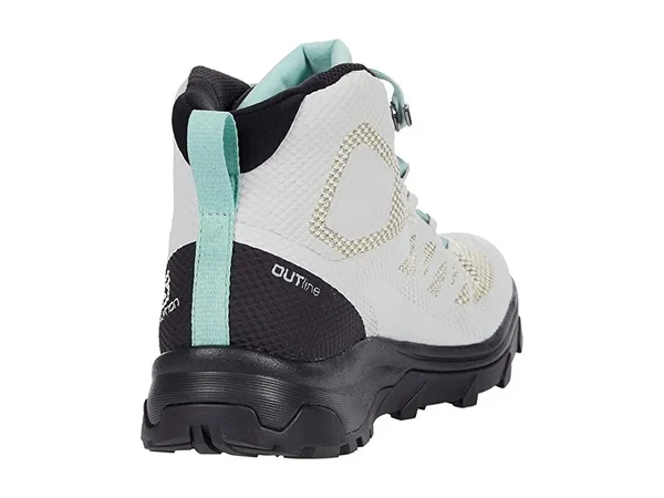 Salomon Women's Outline Mid GTX Shoe - 12 - Lunar Rock, Black, Pastel Turquoise