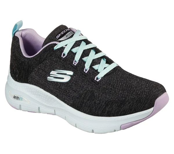 Women's Skechers Arch Fit Comfy Wave Sneaker, Size: 7, Black