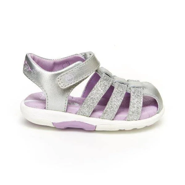 Stride Rite SRT Luna - Girls 9.5 Toddler Silver Sandal Medium