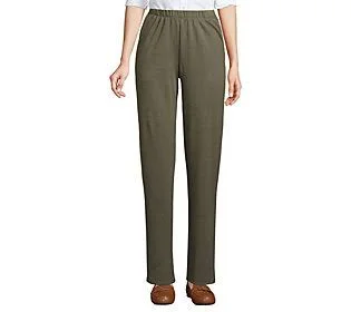 Lands& End Women's Sport Knit High Rise Elastic Waist Pull on Pants