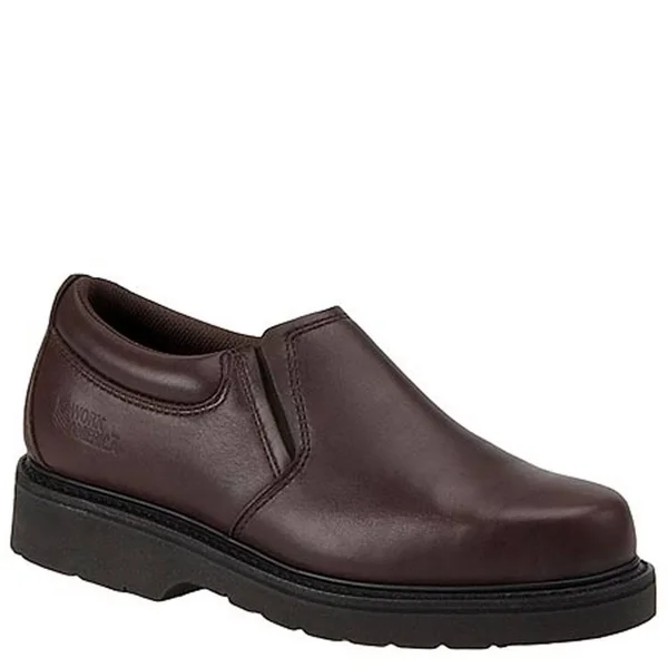 Work America Men's Work Slip-On - 9 Brown Oxford E