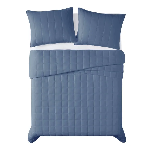 Truly Calm Silver Cool 3-Piece Full/Queen Quilt Set in Blush
