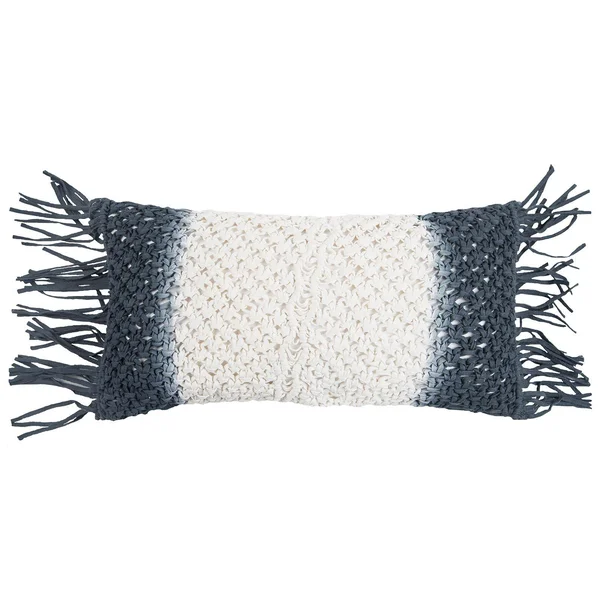 Rizzy Home Macramz Decorative Pillow Black