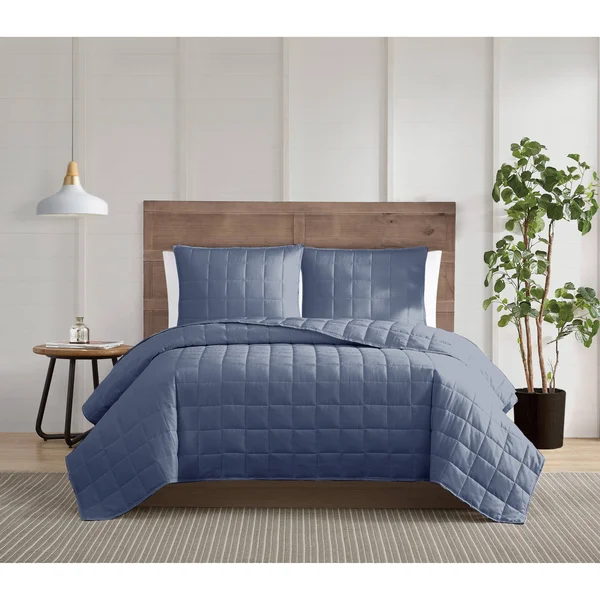 Truly Calm Silver Cool 3-Piece Full/Queen Quilt Set in Blush