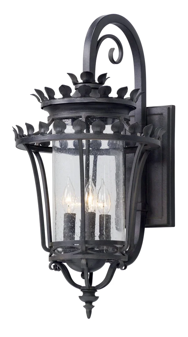 Troy Lighting Greystone 4 Light Wall Lantern Large Forged Iron B5133