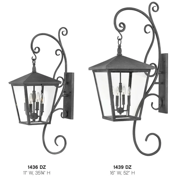 Hinkley Lighting 1436DZ Trellis Outdoor Wall Light Aged Zinc