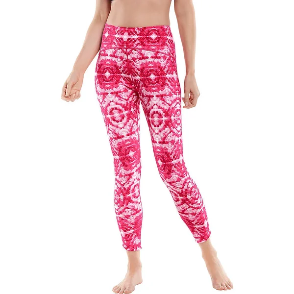 Coolibar Women's Tulip Swim Leggings - Swimwear for Women, Pink, XX-Large